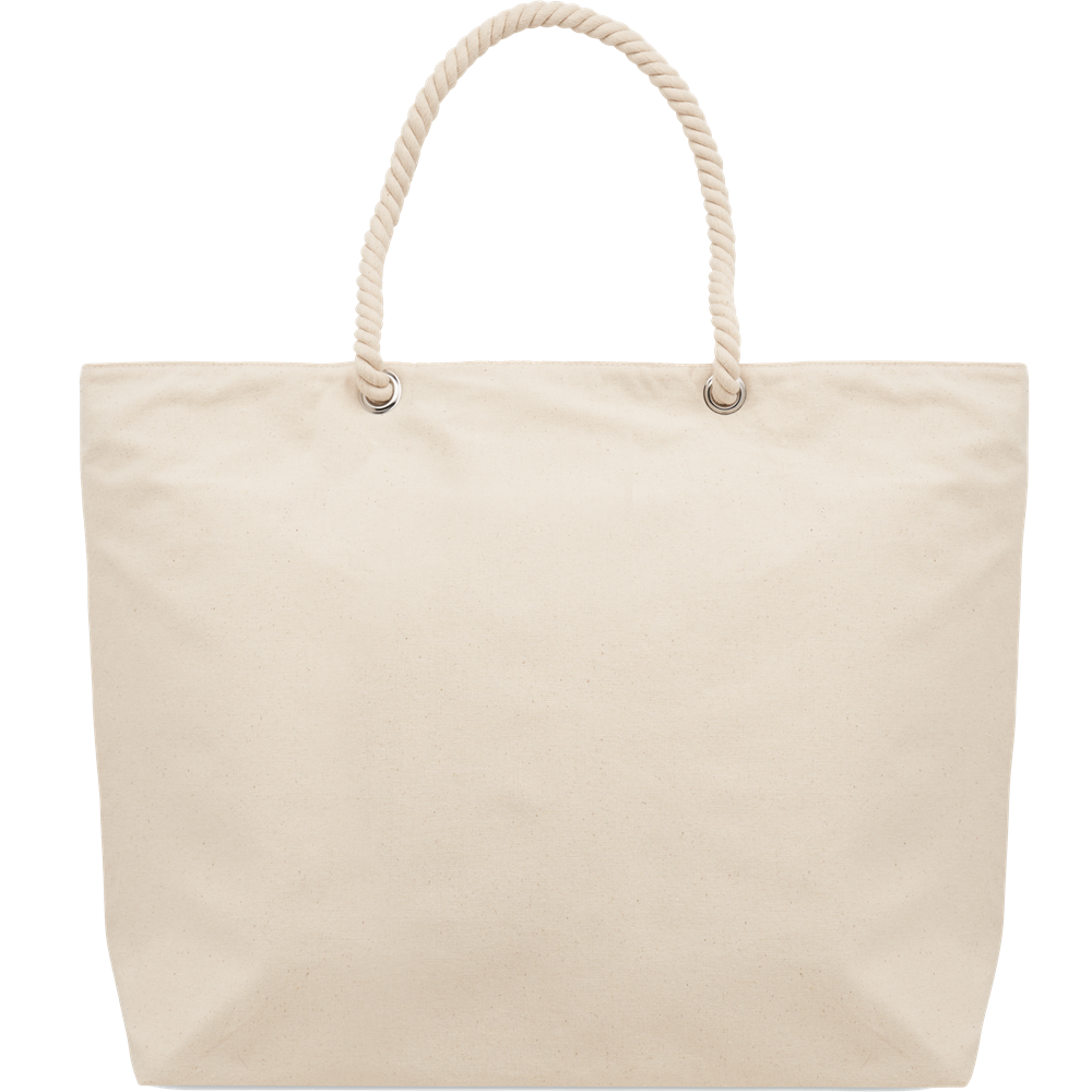 Beach Cooler Bag in Cotton_BEIGE_back