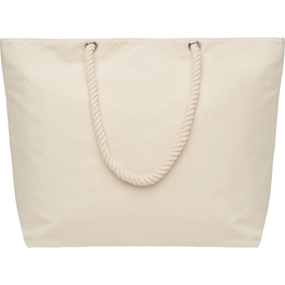 Beach Cooler Bag in Cotton_BEIGE_DETAILEDIMAGE_front_2