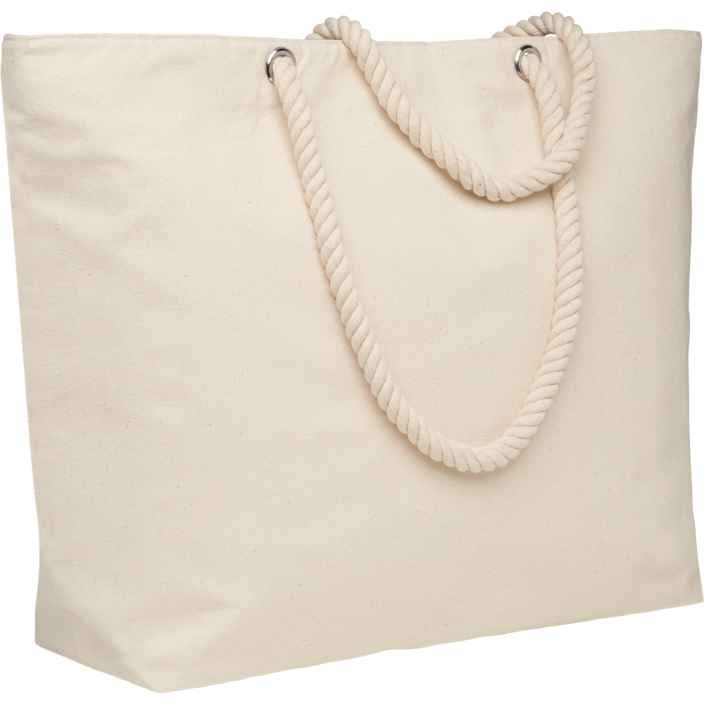 Beach Cooler Bag in Cotton_BEIGE_DETAILEDIMAGE_front_1
