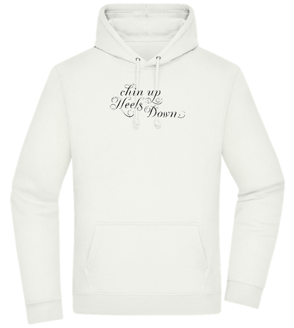 Chin Up Heels Down Design - Premium Essential Unisex Hoodie_CREAMY GREEN_front