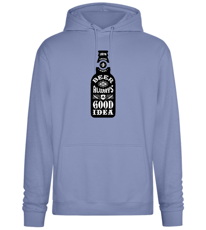 Beer Good Idea Design - Premium Essential Unisex Hoodie_BLUE_front