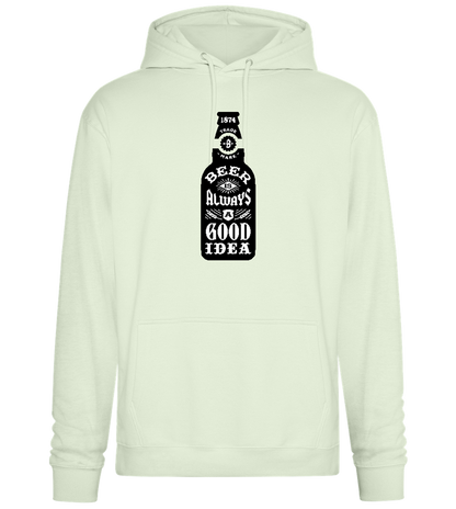 Beer Good Idea Design - Premium Essential Unisex Hoodie_CREAMY GREEN_front