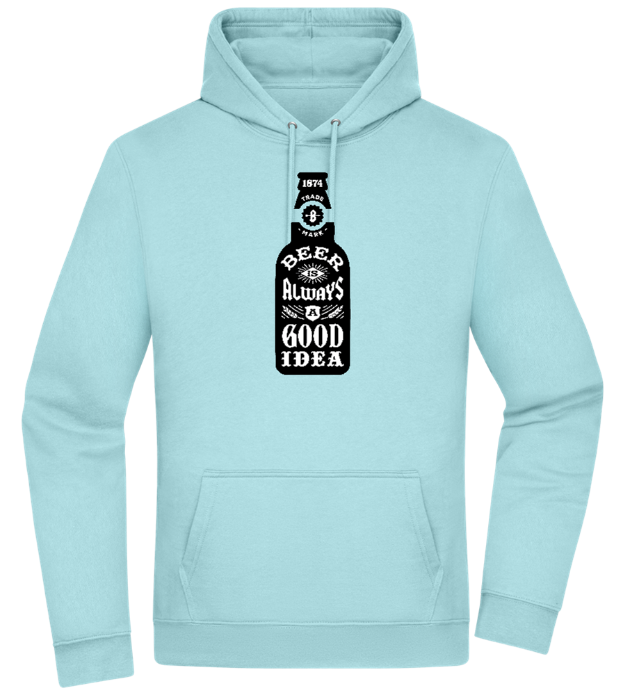 Beer Good Idea Design - Premium Essential Unisex Hoodie_POOL BLUE_front