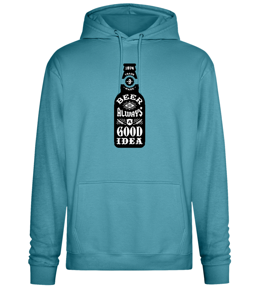 Beer Good Idea Design - Premium Essential Unisex Hoodie_POOL BLUE_front