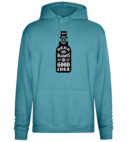 Beer Good Idea Design - Premium Essential Unisex Hoodie_POOL BLUE_front