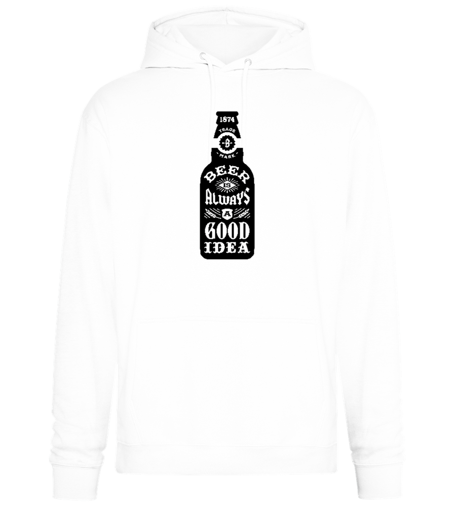 Beer Good Idea Design - Premium Essential Unisex Hoodie_WHITE_front