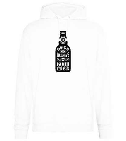 Beer Good Idea Design - Premium Essential Unisex Hoodie_WHITE_front