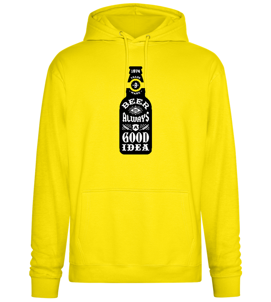 Beer Good Idea Design - Premium Essential Unisex Hoodie_YELLOW_front