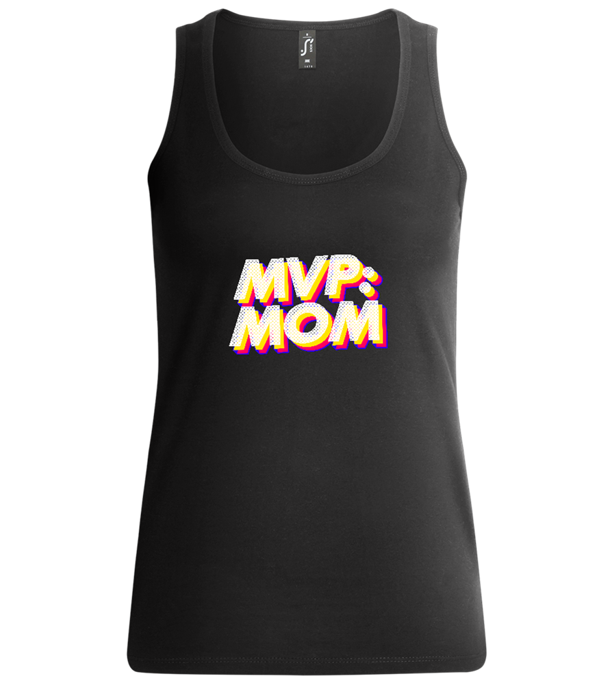 MVP Mom Colorful Design - Comfort women's tank top_DEEP BLACK_front