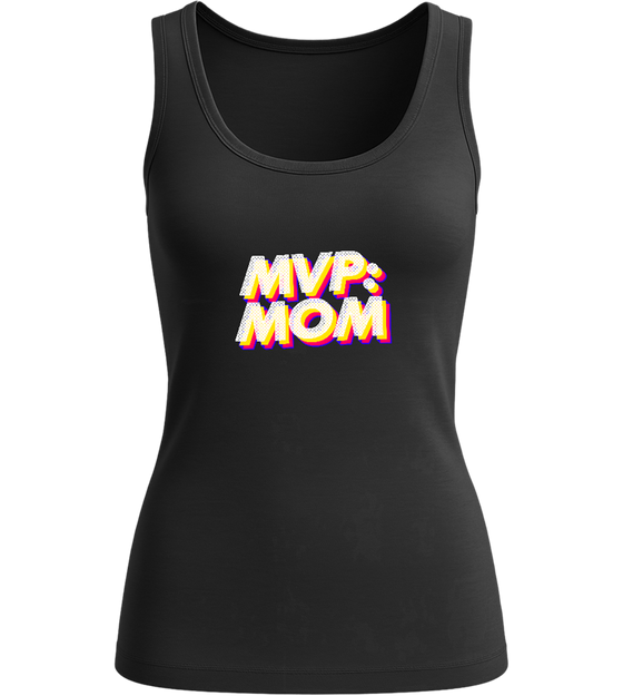 MVP Mom Colorful Design - Comfort women's tank top_DEEP BLACK_front