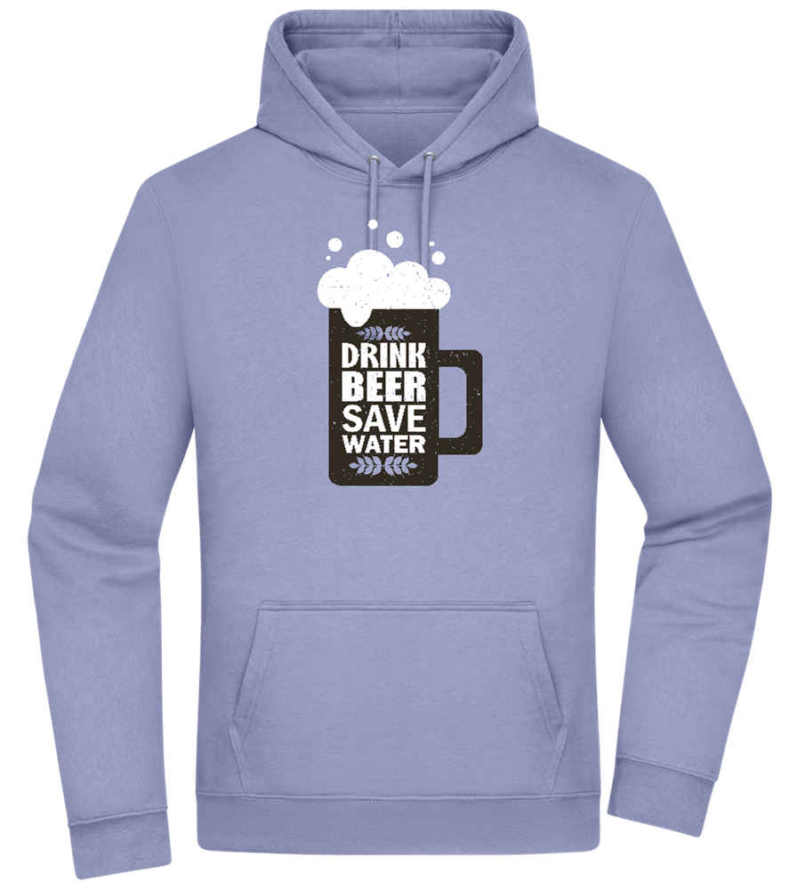 Drink Beer Save Water Beer Mug Design - Premium Essential Unisex Hoodie_BLUE_front