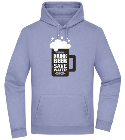 Drink Beer Save Water Beer Mug Design - Premium Essential Unisex Hoodie_BLUE_front