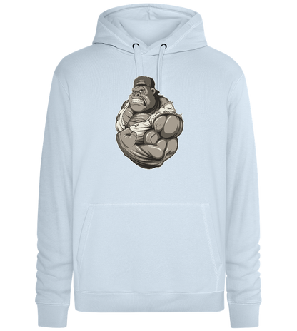 Strong Gorilla Design - Premium unisex hoodie_CREAMY BLUE_front