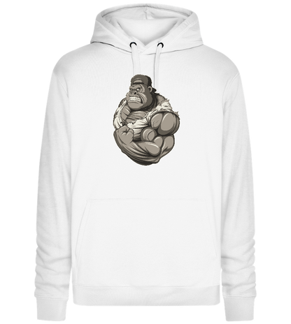 Strong Gorilla Design - Premium unisex hoodie_WHITE_front