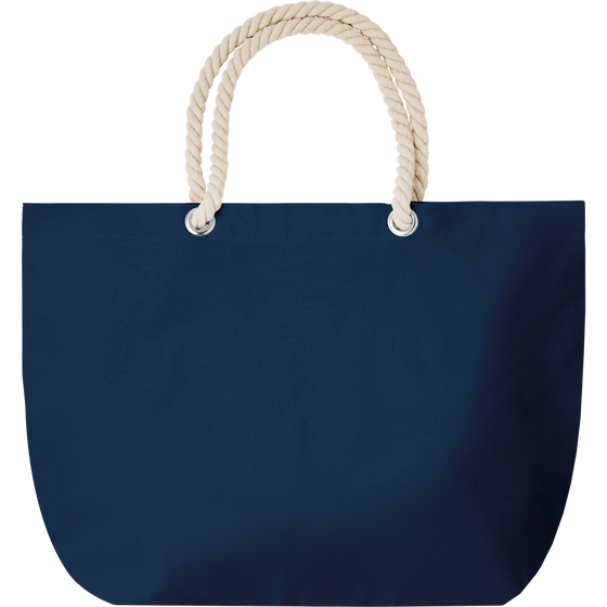Beach Bag with Cord Handle_BLUE_front