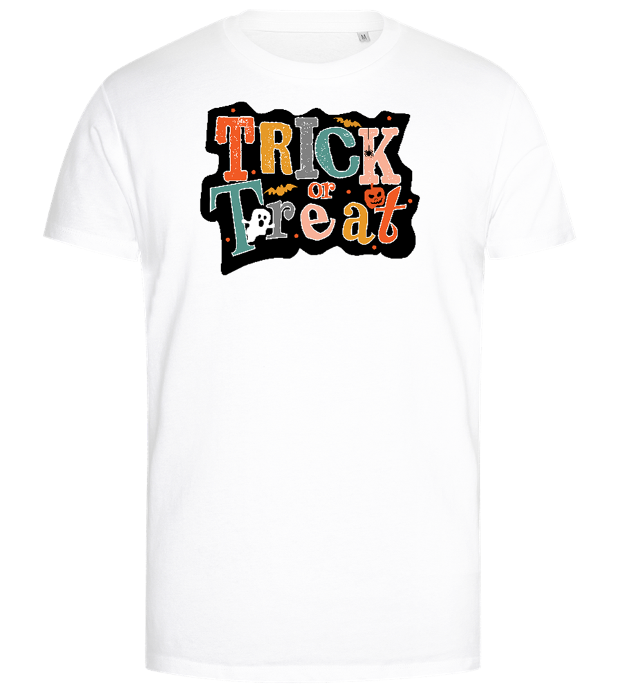 Spooky Trick or Treat Design - Premium men's close fitting t-shirt_WHITE_front