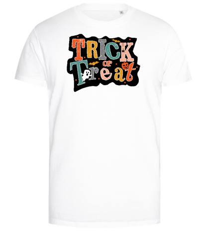 Spooky Trick or Treat Design - Premium men's close fitting t-shirt_WHITE_front