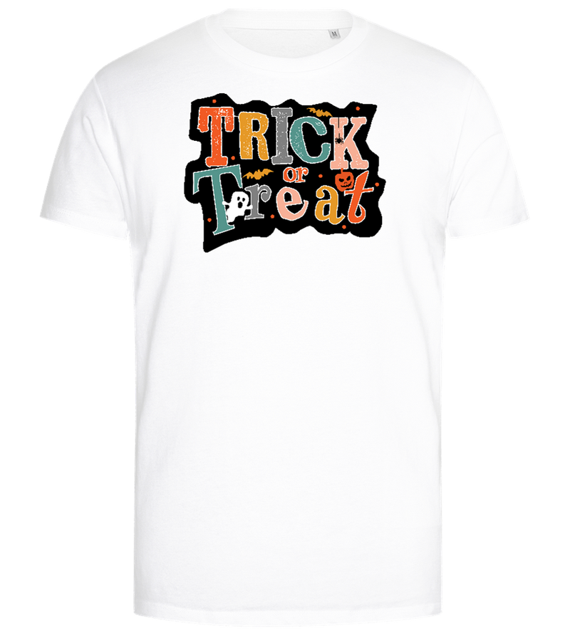 Spooky Trick or Treat Design - Premium men's close fitting t-shirt_WHITE_front