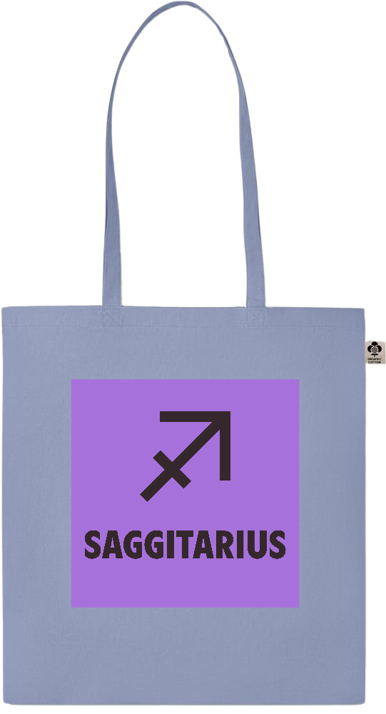 Zodiac Saggitarius Design - Essential colored organic cotton tote bag_BABY BLUE_front