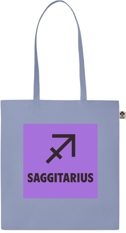 Zodiac Saggitarius Design - Essential colored organic cotton tote bag_BABY BLUE_front