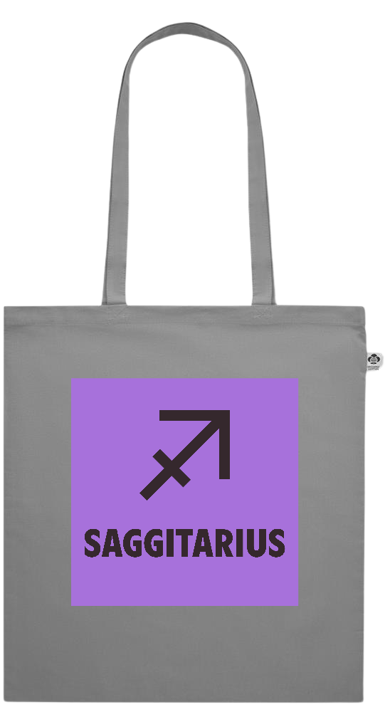 Zodiac Saggitarius Design - Essential colored organic cotton tote bag_GREY_front