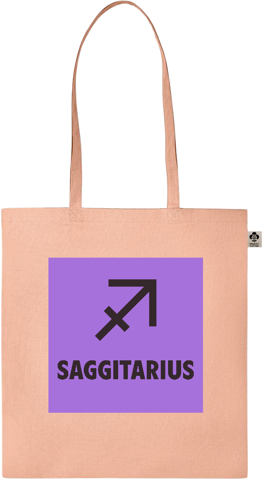 Zodiac Saggitarius Design - Essential colored organic cotton tote bag_ORANGE_front