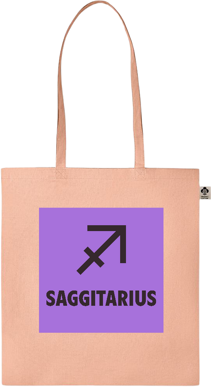 Zodiac Saggitarius Design - Essential colored organic cotton tote bag_ORANGE_front