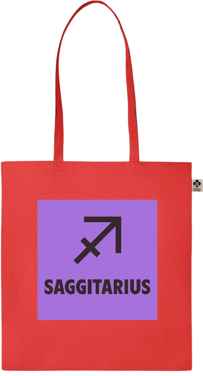 Zodiac Saggitarius Design - Essential colored organic cotton tote bag_RED_front