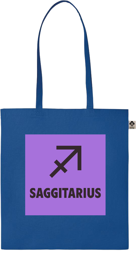 Zodiac Saggitarius Design - Essential colored organic cotton tote bag_ROYAL BLUE_front