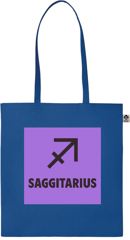 Zodiac Saggitarius Design - Essential colored organic cotton tote bag_ROYAL BLUE_front