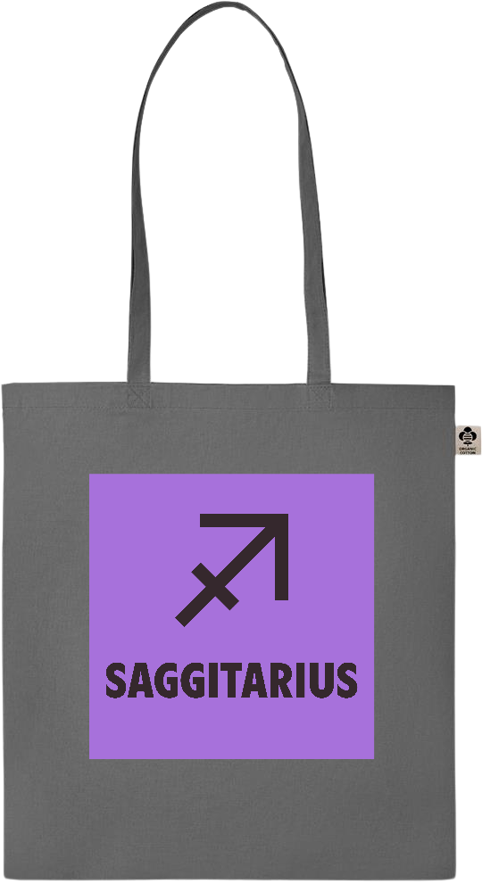 Zodiac Saggitarius Design - Essential colored organic cotton tote bag_STONE GREY_front