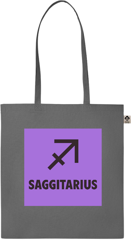 Zodiac Saggitarius Design - Essential colored organic cotton tote bag_STONE GREY_front