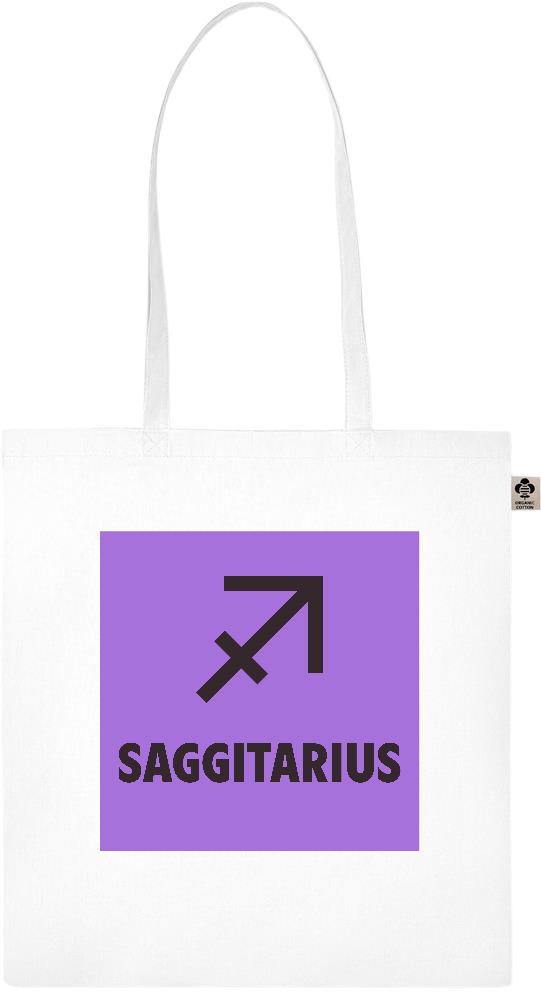 Zodiac Saggitarius Design - Essential colored organic cotton tote bag_WHITE_front