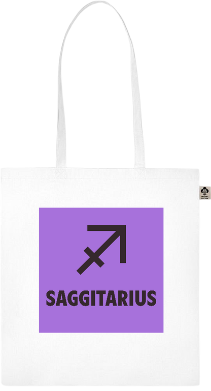 Zodiac Saggitarius Design - Essential colored organic cotton tote bag_WHITE_front