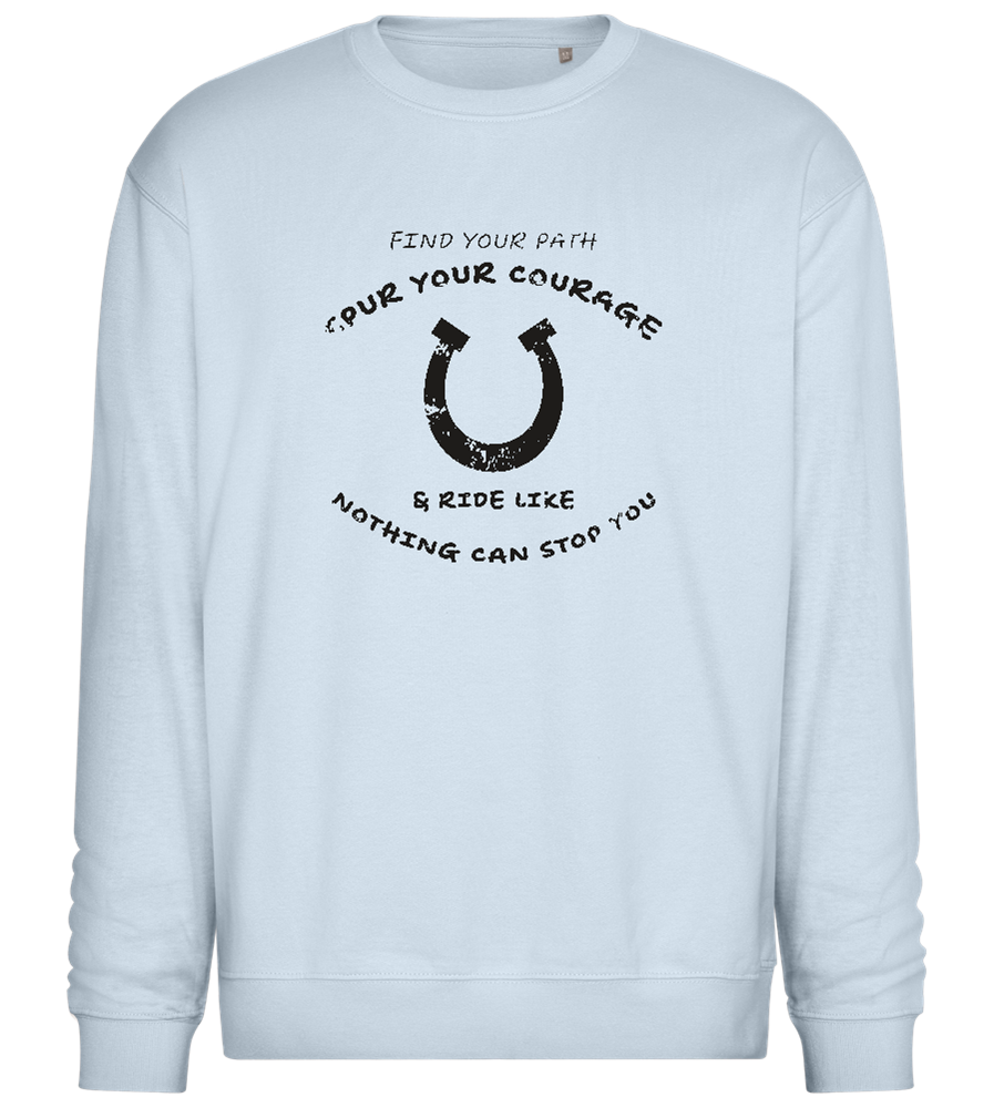 Spur Your Courage Design - Comfort Essential Unisex Sweater_CREAMY BLUE_front