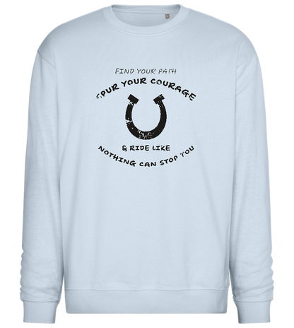 Spur Your Courage Design - Comfort Essential Unisex Sweater_CREAMY BLUE_front