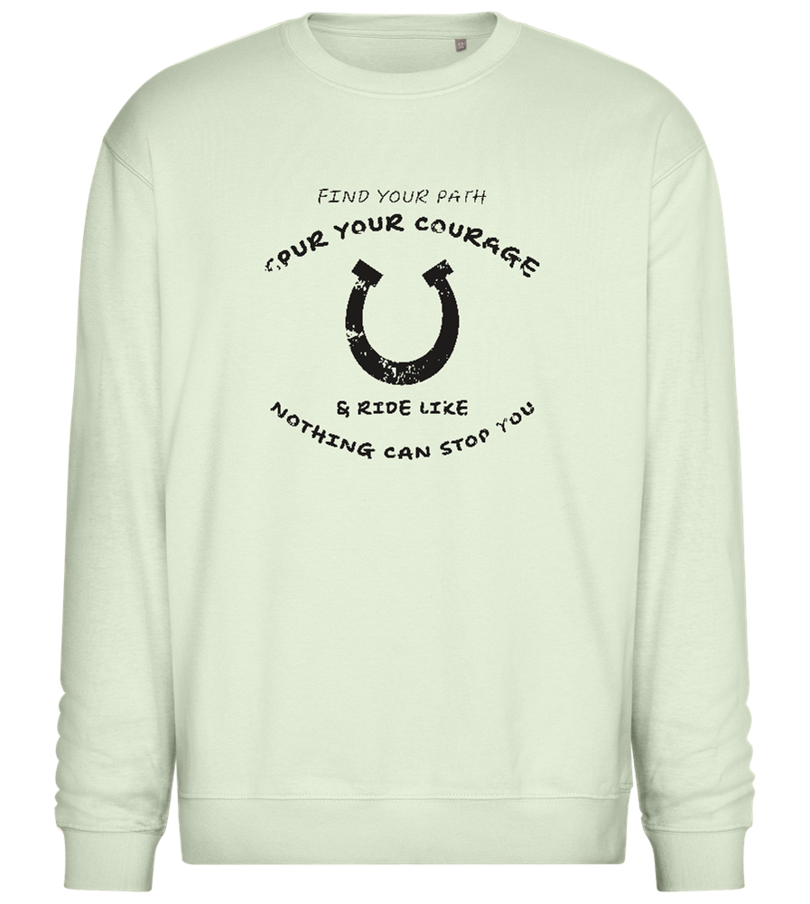 Spur Your Courage Design - Comfort Essential Unisex Sweater_CREAMY GREEN_front