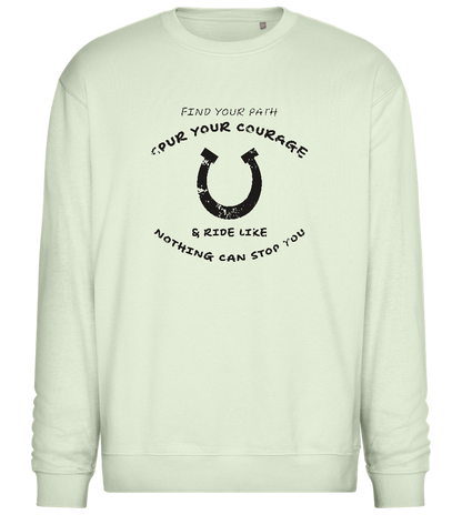 Spur Your Courage Design - Comfort Essential Unisex Sweater_CREAMY GREEN_front