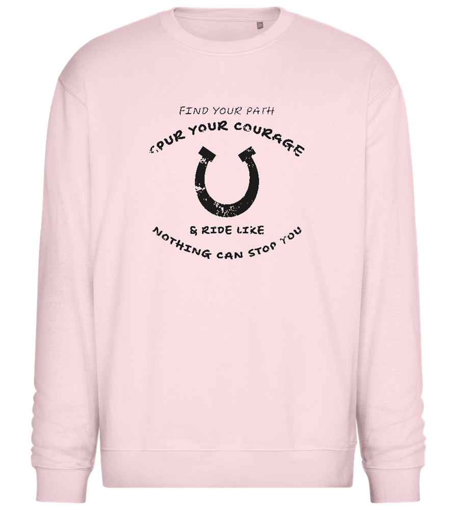 Spur Your Courage Design - Comfort Essential Unisex Sweater_LIGHT PEACH ROSE_front