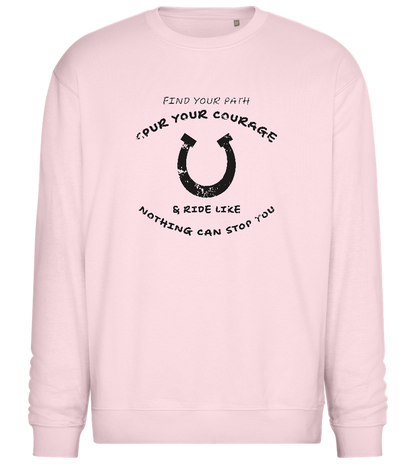 Spur Your Courage Design - Comfort Essential Unisex Sweater_LIGHT PEACH ROSE_front