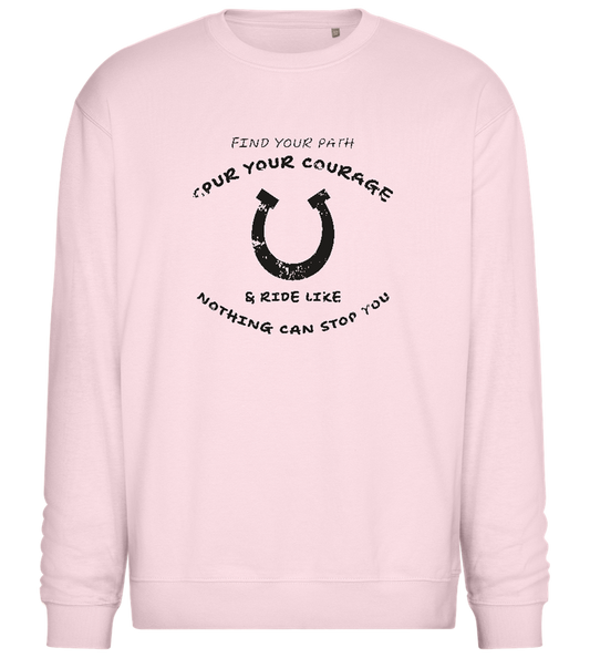 Spur Your Courage Design - Comfort Essential Unisex Sweater_LIGHT PEACH ROSE_front