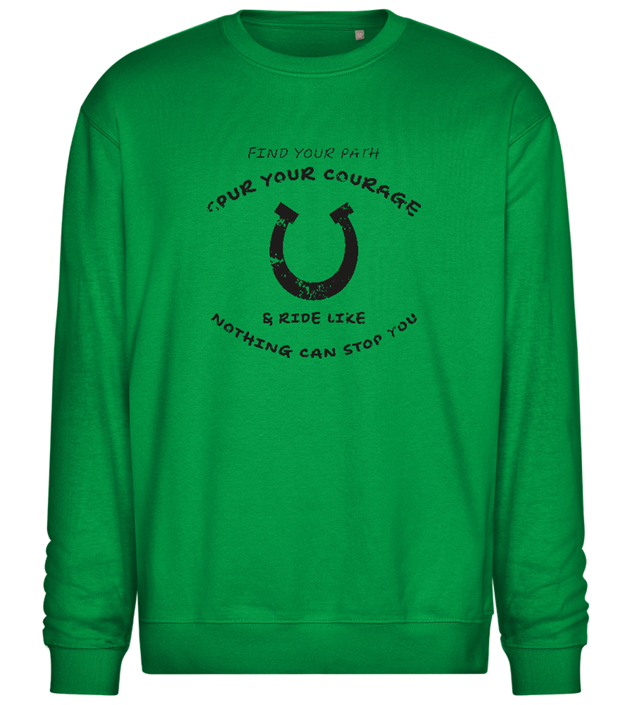 Spur Your Courage Design - Comfort Essential Unisex Sweater_MEADOW GREEN_front