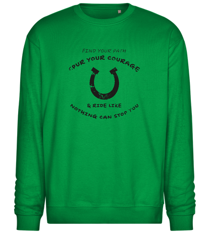 Spur Your Courage Design - Comfort Essential Unisex Sweater_MEADOW GREEN_front