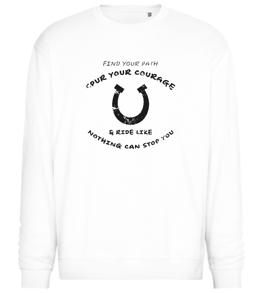 Spur Your Courage Design - Comfort Essential Unisex Sweater_WHITE_front