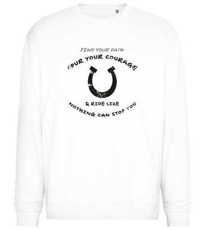 Spur Your Courage Design - Comfort Essential Unisex Sweater_WHITE_front