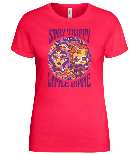 Stay Trippy Little Hippie Design - Basic women's t-shirt_CORAL_front