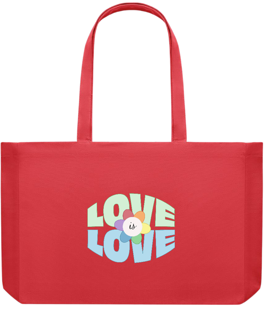 Love is Love Flower Design - Premium large recycled shopping tote bag_RED_front