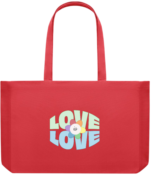 Love is Love Flower Design - Premium large recycled shopping tote bag_RED_front