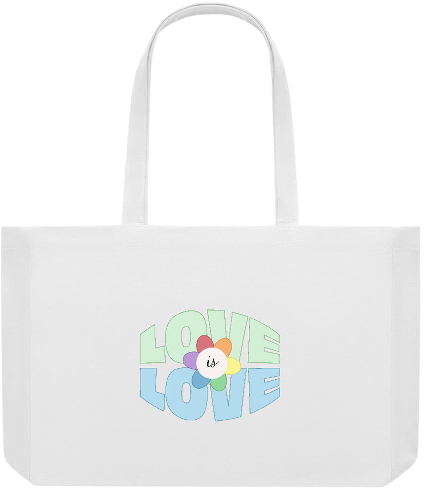 Love is Love Flower Design - Premium large recycled shopping tote bag_WHITE_front