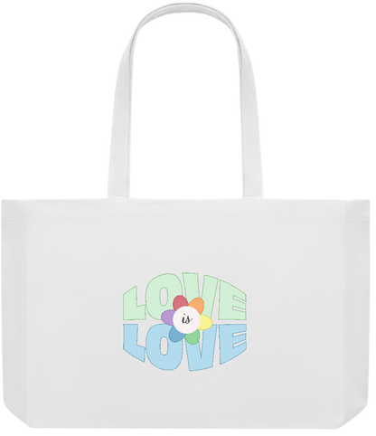 Love is Love Flower Design - Premium large recycled shopping tote bag_WHITE_front